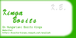 kinga bosits business card